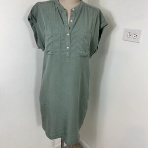 Vineyard Vines Dolman Margo Green Shirt Dress Loose Fit Pockets Comfort Size 12